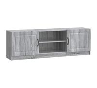 Gecheer Meuble TV Moderne en Bois d'ingénierie - Etagères rétractables, poignées de Bar, 150 x 31 x 47 cm, Sonoma Gris, Parfait pour Le Salon