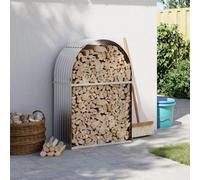 Gecheer Porte-bûches, Porte-bois, Abri, Maisonnette, pour Bois, d'Extérieur, Intérieur, en Acier Galvanisé, Argenté, 80 x 45 x 120 cm, Abri à Bois de Jardin, Extérieur, en Acier, Métal, Porte-bois de