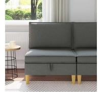 Gecheer Pouf de Rangement Moderne avec Siège Ergonomique et Grand Espace de Stockage - Couleur Marron