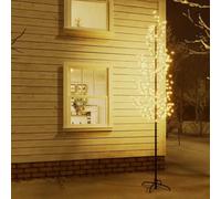Gecheer Sapin de Noël LED 300cm Blanc Chaud Gain de Temps Installation Facile Gain de Place Design Compact Choix économique décoration Festive