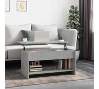 Gecheer Table basse relevable, pour salon, table d'appoint, table basse en bois d'ingénierie gris béton 102 x 50 x 52,5 cm
