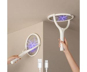 GeckoMan 2-Pack Raquette Electrique Insectes Raquette Moustique Electrique | Tête Rotative, Rechargeable Usb-C, Raquette Anti Moustique Electrique Tapette Electrique Pour Insecte
