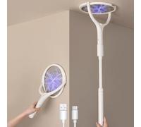 GeckoMan Raquette Moustique Électrique, Télescopique Rotative, Rechargeable
