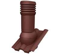 Gedämmter Entlüfterkamin EVO DN125 für Creaton - Heidelberger Dachziegel Entlüfter Dachlüfter (RAL 3009 - Rot)