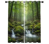 GEDAEUBA Rideau Occultant Thermiques Forêt Nature - Lot de 2 Rideaux Imprimé pour Salon Chambre Fenetre Cuisine, Rideaux et Draperies Intérieurs à Oeillets, 75x166 cm (LxH)