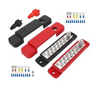 GEDMRT Bloc de Distribution de Courant 12 Voies 180A |Mise à la Terre sûre pour Une Alimentation en Courant Pur |Barre Omnibus 12 V pour Bateau/VR/Solaire |Borne 32 pièces, Laiton plaqué