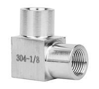 GEDMRT Connecteur coudé à Double Filetage Femelle BSPP |Raccord à Angle Droit en Acier Inoxydable 304 pour conduites d'eau/gaz/pétrole |Adaptateur de Tuyau tolérant Les Hautes Pressions (1/8")