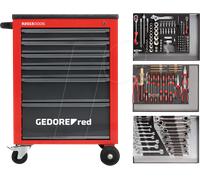 GEDORE red R21560004 Jeu d'outils dans une servante d'atelier MECHANIC rouge 129 pièces, 3301673