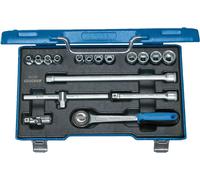 Gedore 30 GMU-3 : Jeu de clés à douille de 3/8", 17 pièces, de 6 à 19 mm