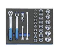 Gedore Composition de clés à douilles 1/2" en module d'outils CT 2/4, 29 pièces - 2005 CT2-D 19