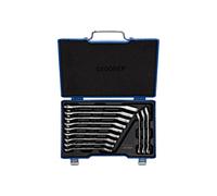 GEDORE Assortiment de clés à fourche avec cliquet, Réversibles, 12 pièces, Tailles 8 à 19 mm, Coudées, Clés, 7 UR-012