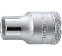Gedore Douille D 19 10 – 10 mm 1/2 po. (12,5 mm) 12 pans L. 38 mm Acier chromé