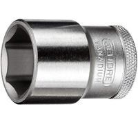GEDORE Douille, Entraînement 1/2" 12,5 mm, 6 pans, Diamètre 28 mm, Outil, 19 28, Acier chromé
