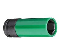 GEDORE Douille impact avec gaine protectrice, Douille avec entraînement 1/2" 12,5 mm, 6 pans, Taille 19 mm, Vert signalisation, Voiture, K19 LS 19