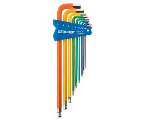 Gedore H 42 CKEL-09 Allen Allen key set 1.5 mm, 2 mm, 2.5 mm, 3 mm, 4 mm, 5 mm, 10 mm