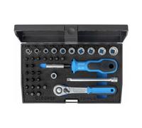 Gedore Jeu de clés à douille D 20 KAU-20 1/4po. 37pcs.UD-IN-IS-PH-PZ-TX cliquet révers. Quantité:1