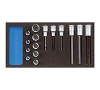 Gedore Jeu d'embouts de vissage 1/2" en module d'outils mousse bicolore CT 1/3 - 1500 CT1-IN 19 LKM