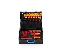 GEDORE Mallette à outils VDE HYBRID, Set de 53 pièces, Complète, Coffre à outils, Outils pour électricien, Mallette en plastique, Isolés VDE, 1100-1094