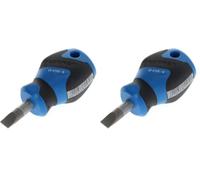GEDORE Petit tournevis à fente, Mini tournevis court, Manche à 3 composants, Longueur 81 mm, Outil, 2153 8 (Lot de 2)