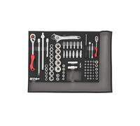 GEDORE red R22350000 Jeu de douilles 1/4"+1/2" CT-Modul 84 pièces, 3301681