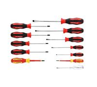 GEDORE red Assortiment de 12 tournevis, Jeu de tournevis VDE à fente/cruciformes, Testeur de phase, Outil, R38002012
