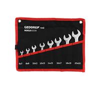 Gedore Red – Jeu de clés plates doubles R05126008, 8 pièces SW 6–22 mm, courtes, sacoche