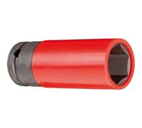GEDORE red Douille impact avec gaine protectrice, Douille avec entraînement 1/2" 12,5 mm, 6 pans, Taille 21 mm, Longue, Voiture, R63042116
