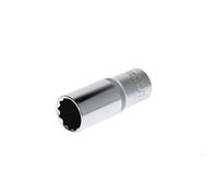 GEDORE red Douille longue, Entraînement 1/2" 12,5 mm, 12 pans, Diamètre 22 mm, Outil, R61102214, Acier chromé