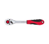 Gedore Red Gedore red Cliquet à levier avec poignée ergonomique 2K, déclenchement par bouton-poussoir, denture fine à 72 dents, 1/4 pouce, tube en acier, rouge/noir Quantité:1