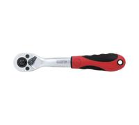 Gedore Red Gedore red Cliquet à levier coudé avec poignée ergonomique 2K, déclenchement par bouton-poussoir, grossièrement denté avec 36 dents, 1/4 pouce, tube en acier, rouge/noir Quantité:1