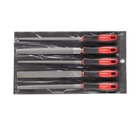 GEDORE Kit de limes R93000005 – 5 pièces (3 pans, 4 pans, plat, rond, semi-ronde) 310 mm