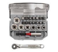 Gedore Red Gedore red Jeu de cliquets à embouts, 23 pièces, avec porte-embouts et embouts de tournevis, 1/4", 6,3 mm, R49005023 Quantité:1