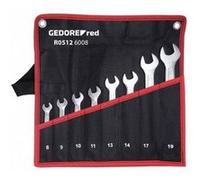 Gedore Red – Jeu de clés plates doubles R05126008, 8 pièces SW 6–22 mm, courtes, sacoche