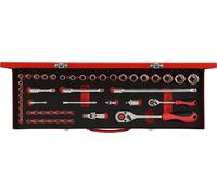 GEDORE red R46004049 Jeu de douilles 1/4"+1/2" 49 pièces, 3300010