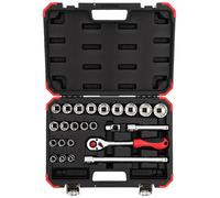 Gedore Red Gedore red Coffret de clés à douille, 24 pièces, avec cliquet réversible, cliquet, clés à douille et jeu de embouts, 1/2" Quantité:1