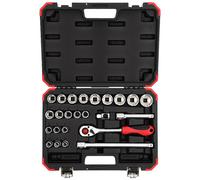 Gedore – Coffret de douilles Gedore Red R69013024, 24 pièces, cliquet réversible 1/2" (12,5 mm)