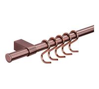 Gedotec Barre de cuisine design système de rail mural | Laiton bronze mat | kit longueur : 1200 mm | système à 5 crochets en S et matériel de fixation | 1 set complet - barre en métal