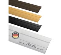 Gedotec Barre de seuil adhesive 1000 mm Alu Argent, Longueur 1m, largeur 37 mm I Made in Germany I Seuil de porte adhesif en aluminium anodisé, profilé de transition sans percer
