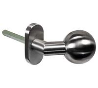 Gedotec Bouton de porte sur rosace ovale - Diamètre : 55 mm - Rond - Non rotatif - En acier inoxydable mat brossé - 1 poignée de porte avec tige de 80 mm et matériel de fixation