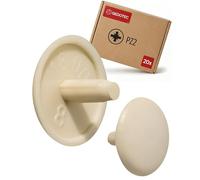 Gedotec Cache-vis pour Meubles Beige RAL 1015 |Cache-vis en Plastique Rond | H1123 | Bouchon pour Trou de tête PZ2 | Ø 12 x 2,5 mm | 20 pièces