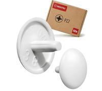 Gedotec Cache-vis pour Meubles Blanc RAL 9010| Cache-vis en Plastique Rond | H1123 | Bouchon pour Trou de tête PZ2 | Ø 12 x 2,5 mm | 50 pièces