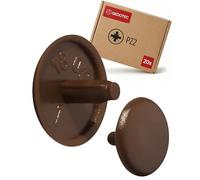 Gedotec Cache-vis pour Meubles Brun| Cache-vis en Plastique Rond | H1123 | Bouchon pour Trou de tête PZ2 | Ø 12 x 2,5 mm | 20 pièces