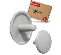 Gedotec Cache-vis pour Meubles Gris RAL 7035 |Cache-vis en Plastique Rond | H1123 | Bouchon pour Trou de tête PZ2 | Ø 12 x 2,5 mm | 20 pièces