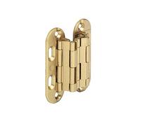Gedotec Charnière de meuble à visser SEPA - 180° - Pour meubles et armoires - Charnière de porte pour butée invisible - 41 x 18 mm - Laiton mat - 1 pièce