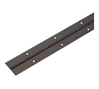 Gedotec Charnière de piano à visser, charnière de porte roulée en acier poli à visser 1200 x 32 mm, charnière de meuble stabilo percée 1 pièce - charnière à tige
