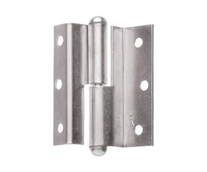 Gedotec Charnière de porte de chambre coudée Paumelle de porte en métal Charnière de meuble pour portes - H1919 | Coude D 7,5 mm | Longueur 50 mm | Acier nickelé mat | DIN droite