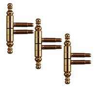Gedotec Charniere de Porte et Meuble - 57.1300 - Porte en Bois et Métal de Meuble, Portail, Volet, Fenêtre - Tige à Visser de 35 mm - Charge 35 kg -Laiton Patiné - 3 Pièces