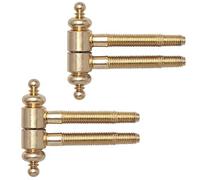 Gedotec Charniere de Porte et Meuble - Porte en Bois et Métal de Meuble, Portail, Volet, Fenêtre - Décoration Antique avec Tige à Visser de 60 mm - Charge 45 kg - Laiton Poli - 2 Pièces