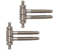 Gedotec Charniere de Porte et Meuble - Porte en Bois et Métal de Meuble, Portail, Volet, Fenêtre - Décoration Antique avec Tige à Visser de 60 mm - Charge 45 kg - Nickel - 2 Pièces