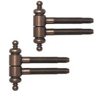 Gedotec Charniere de Porte et Meuble - Porte en Bois et Métal de Meuble, Portail, Volet, Fenêtre - Décoration Antique avec Tige à Visser de 60 mm - Charge 45 kg - Bronze Mat - 2 Pièces